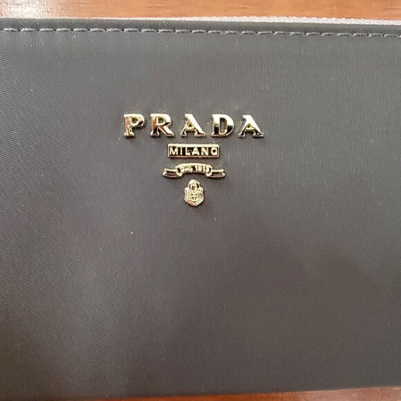 PRADA  Zipper Long Wallet Purse Clutch Nylon  Gray - Picture 2 of 16